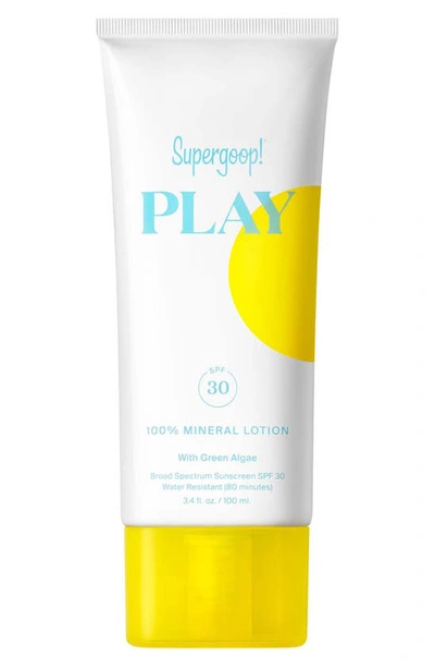 Supergoop ! Play 100% Mineral Lotion Spf 30 With Green Algae 3.4 oz/ 100 ml In 3.4 Fl oz | 100 ml