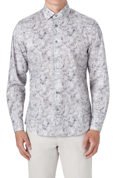 Bugatchi Shaped Fit Button-up Shirt In Stone