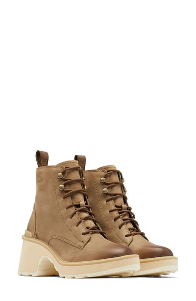 Sorel Hi-line Leather Lace-up Boots In Umber/ceramic