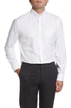 Nordstrom Trim Fit Non-iron Royal Oxford Solid Button-down Dress Shirt In White
