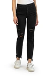 Kut From The Kloth Reese Fab Ab Exposed Button High Waist Raw Hem Straight Leg Jeans In Volition