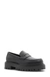 Aldo Bigstrut Womens Solid Leather Loafers In Other Black