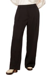 Vince Tailored Wide Leg Trousers In Black
