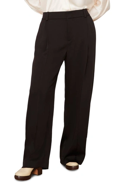 Vince Tailored Wide Leg Trousers In Black