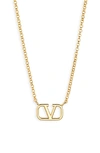 Valentino V Logo Signature Long Chain Necklace In Oro 18