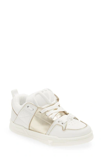 Valentino Open Skate Leather Low-top Sneakers In White