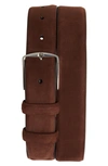 Loro Piana Alsavel Nubuck Belt In Hb66light Chocolate