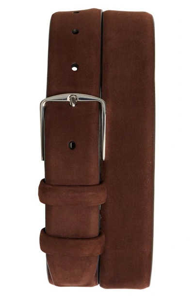 Loro Piana Alsavel Nubuck Belt In Hb66light Chocolate