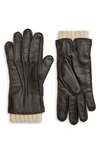 Loro Piana Adler Deerskin Leather Gloves In Very Dark Brown