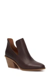 Lucky Brand Vellida Cutout Leather Bootie In Chocolate