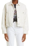 Isabel Marant Paoleta Faux Shearling-lined Denim Jacket In Ivory