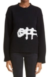 Off-white Intarsia Spray Paint Logo Wool Blend Sweater In Black