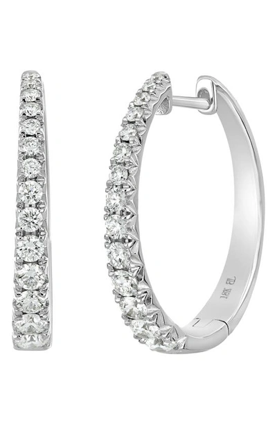 Bony Levy Graduated Diamond Hoop Earrings In 18k White Gold