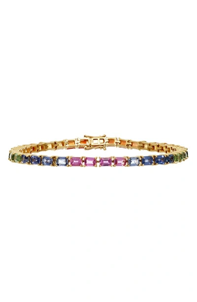 Bony Levy Iris Rainbow Tennis Bracelet In 18k Yellow Gold