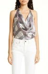 Cami Nyc Jackie Cowl Halter Neck Silk Camisole In Multi