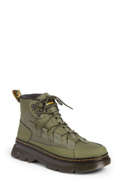 Dr. Martens' Boury Leather Casual Boots In Khaki Green Ajax