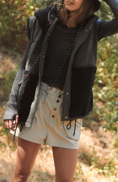 Free People Fp Movement Adventure Awaits Fleece Vest In Black Combo