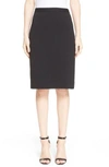 St John Sculpted Milano Knit Pencil Skirt In Caviar