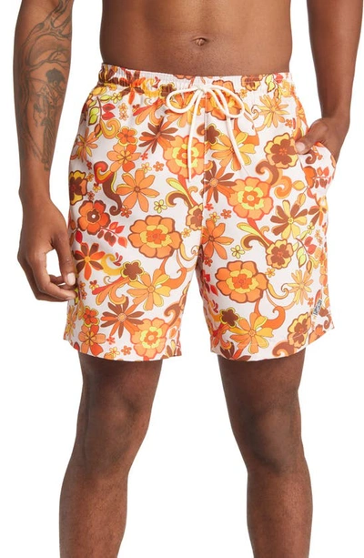 Pacsun Floral Swim Trunks In Multi