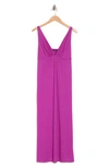 Natori Enchant Deep V-neck Satin Nightgown In Fuchsia