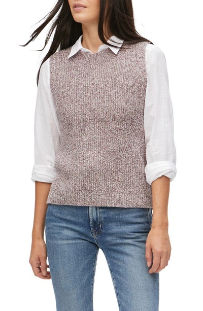 Michael Stars Marled Crewneck Sweater Vest In Plum