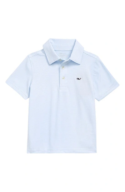 Vineyard Vines Kids' St. Jean Stripe Sankaty Performance Polo In Stripe White Cap