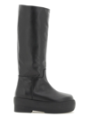 Gia Borghini Black Slip-on Boots With Chunky Sole In Black