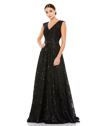 Mac Duggal Black Sequin Gown In Black