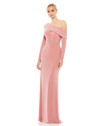 Ieena For Mac Duggal Drop Shoulder Long Sleeve Column Gown In Rose/gold
