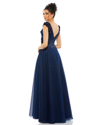 Mac Duggal Women's Floral Applique A-line Evening Gown In Midnight