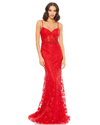 MAC DUGGAL EMBROIDERED ILLUSION BODICE SLEEVELESS TRUMPET GOWN
