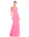 Mac Duggal One-shoulder Jersey Mermaid Gown In Hot Pink