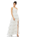 MAC DUGGAL ONE SHOULDER RUFFLE TIERED GOWN- FINAL SALE