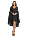 MAC CAPE SLEEVE V NECK FITTED DRESS