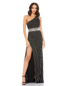 Mac Duggal Rhinestone One-shoulder Column Gown In Black