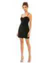 Mac Duggal Sleeveless Pearl Encrusted Sweetheart Mini Dress In Black