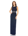 Mac Duggal Sleeveless Sequin Column Gown In Midnight