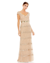 Mac Duggal Womens Embellished Formal Evening Dress In Nude