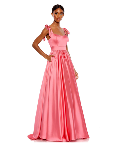 MAC DUGGAL PINK TIE SHOULDER SWEETHEART BALLGOWN