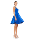 Mac Duggal Sleeveless V-neck Fit-and-flare Dress W/ Dramatic Skirt In Royal