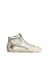Golden Goose Slide Nappa Upper Suede Toe Leo Horsy Star Leather List Vintage Laminated Wave Signature Foxing In White