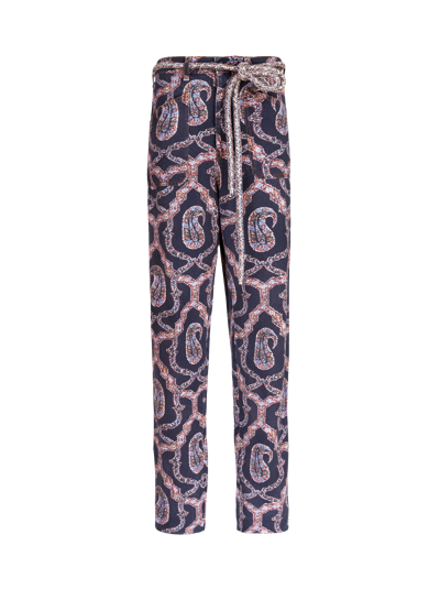 Etro Paisley Denim Trousers In Multicolour