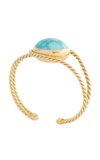 HAUTE VICTOIRE WOMEN'S ONE OF A KIND TWISTED TURQUOISE DOUBLE CUFF