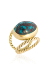 HAUTE VICTOIRE WOMEN'S 18K YELLOW GOLD TURQUOISE HAND-TWISTED  RING