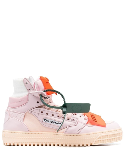 Off-white Off Court 3.0 Leather High-top Sneakers In Pink