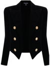 Balmain Spencer Cropped Cotton Jacket In Black