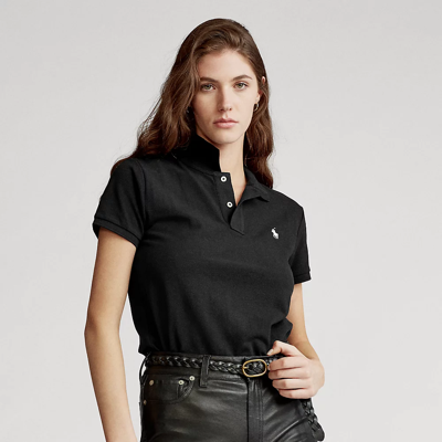 Ralph Lauren Classic Fit Mesh Polo Shirt In Polo Black