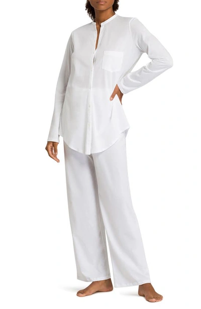 Hanro Cotton Deluxe Pajamas In 101 - White