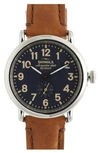 Shinola Men's The Runwell Leather Watch, 41mm In Navy