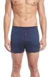 Hanro Sporty Mercerised Cotton Boxer Shorts In Navy
